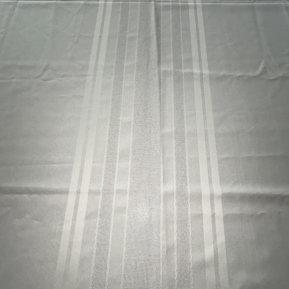 Vintage Cream Ivory Damask Stripe Tablecloth Mid-Century Rectangle 60x84 - Picture 4 of 15